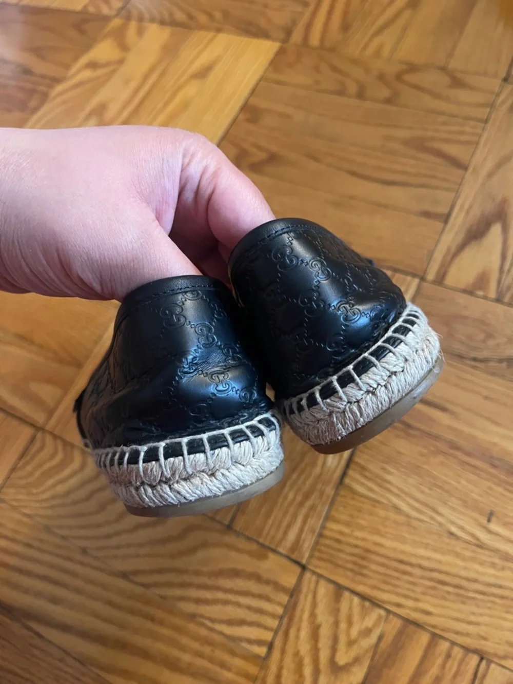 Gucci Microguccissima Monogram Pattern Leather Espadrilles Quiet Luxury - Picture 11 of 16